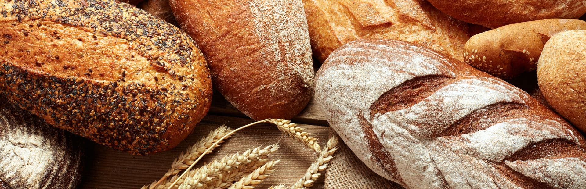 Assortiment de pains et épis de blé