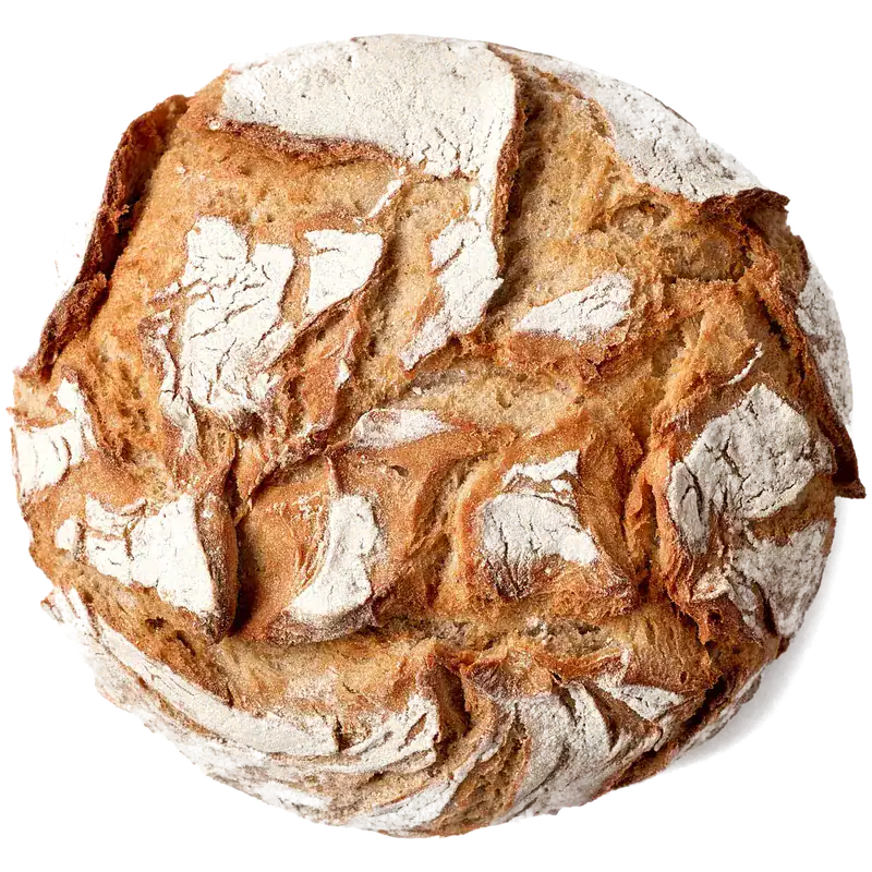 Une miche de pain de campagne vue de dessus